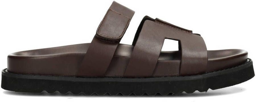 POSH by Poelman SCOTTIE Dames Slippers Donker bruin