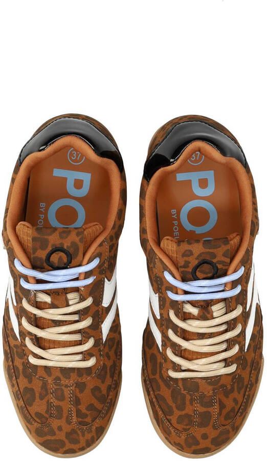 POSH by Poelman SKYE Dames Sneakers Bruin Met Dierenprint