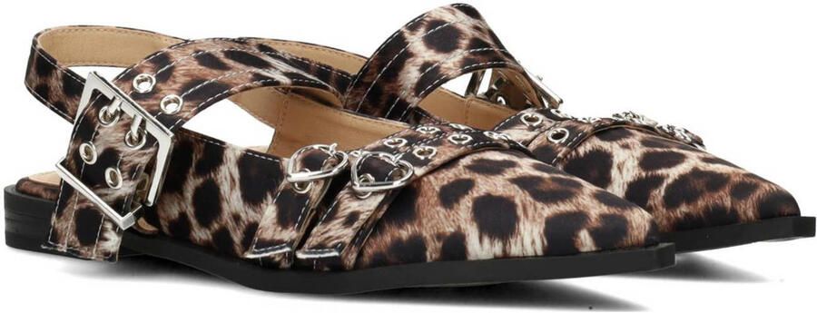 POSH by Poelman slingback loafers met panterprint beige zwart - Foto 3
