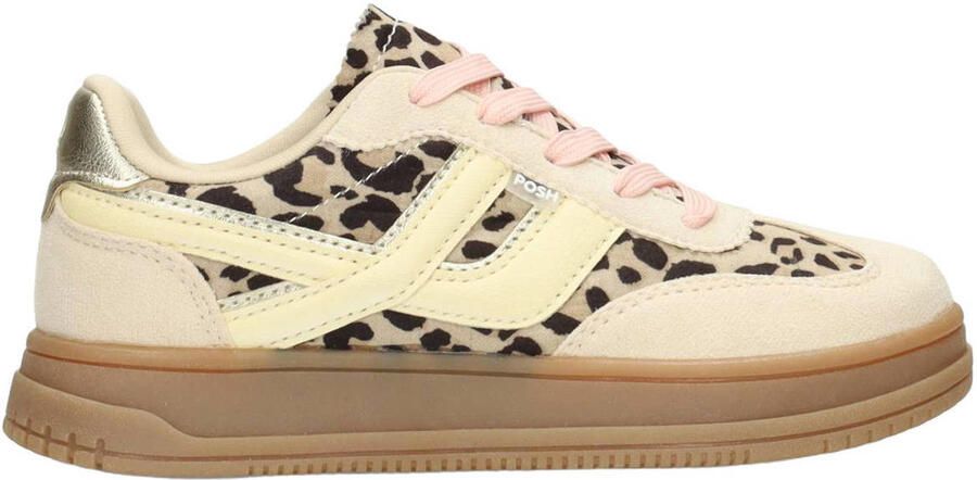 POSH by Poelman sneakers beige met dierenprint