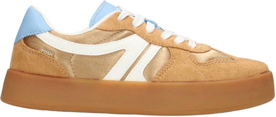 POSH by Poelman sneakers bruin wit blauw
