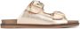 POELMAN Goudkleurige sandalen met gespen Goud Leer Platte sandalen Dames - Thumbnail 1