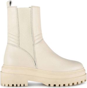 PS Poelman Azra leren chelsea boots off white
