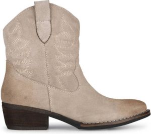 PS Poelman Billy suède cowboylaarzen beige