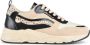 PS Poelman Carocel sneakers met panterprint ecru zwart - Thumbnail 1