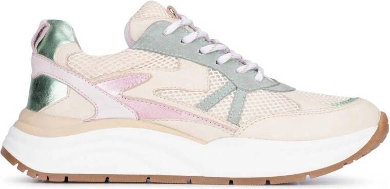 PS Poelman Charu chunky leren sneakers beige pastel