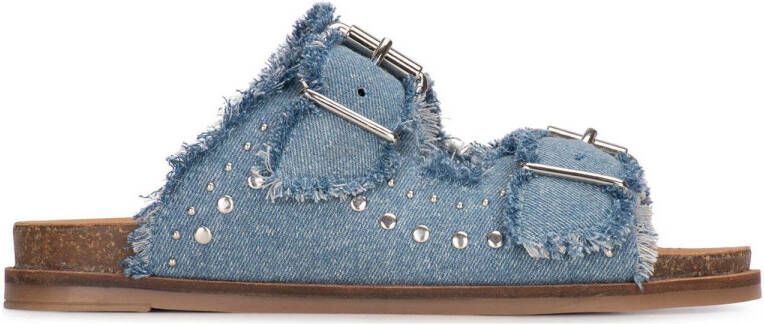 PS Poelman denim slippers blauw