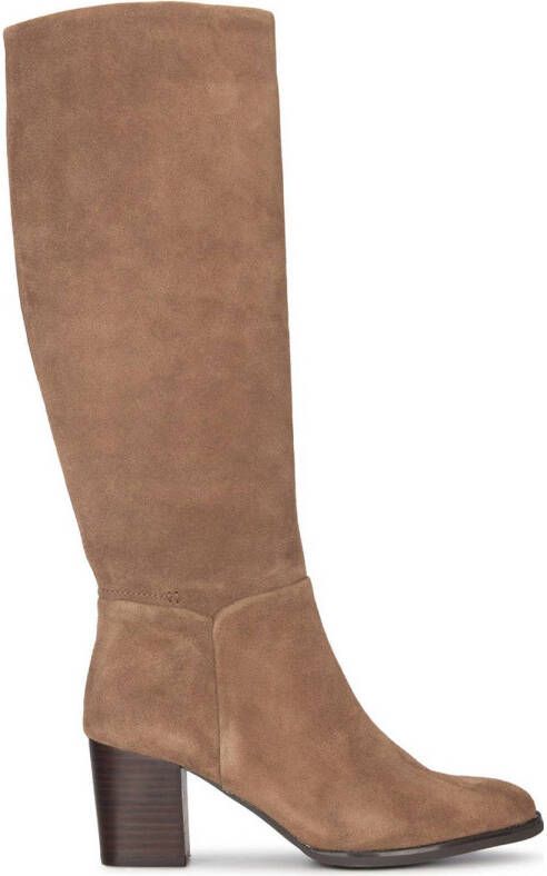 PS Poelman Fleur suède hoge laarzen lichtbruin