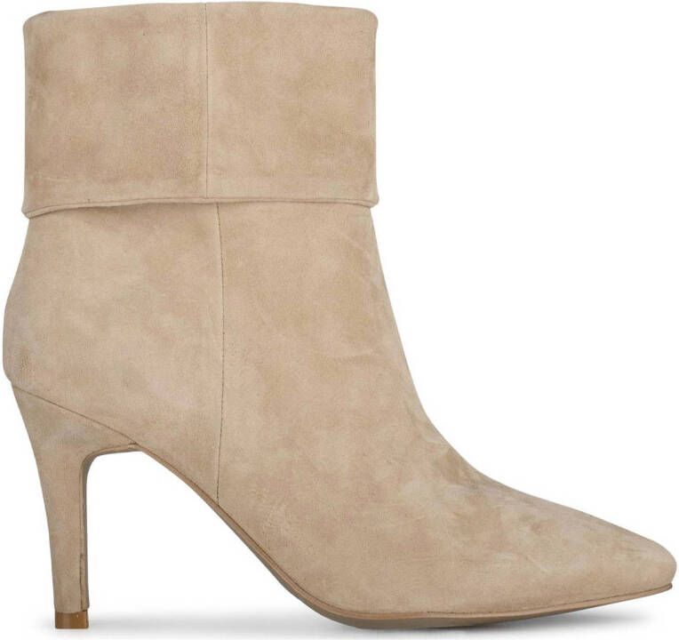 PS Poelman Hailey suede enkellaarzen beige