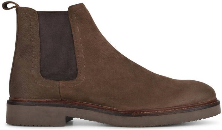 PS Poelman Hudson nubuck chelsea boots donkerbruin