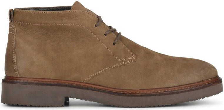 PS Poelman Hudson nubuck veterschoenen taupe