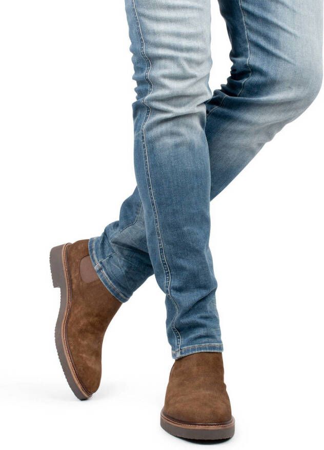 PS Poelman Hudson suède chelsea boots cognac