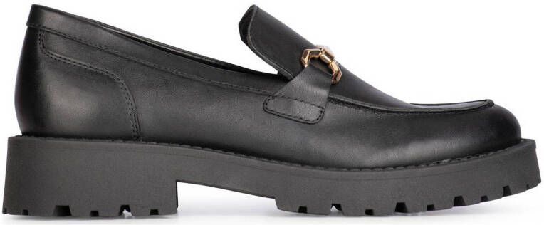 PS Poelman Lein chunky leren loafers met geps zwart