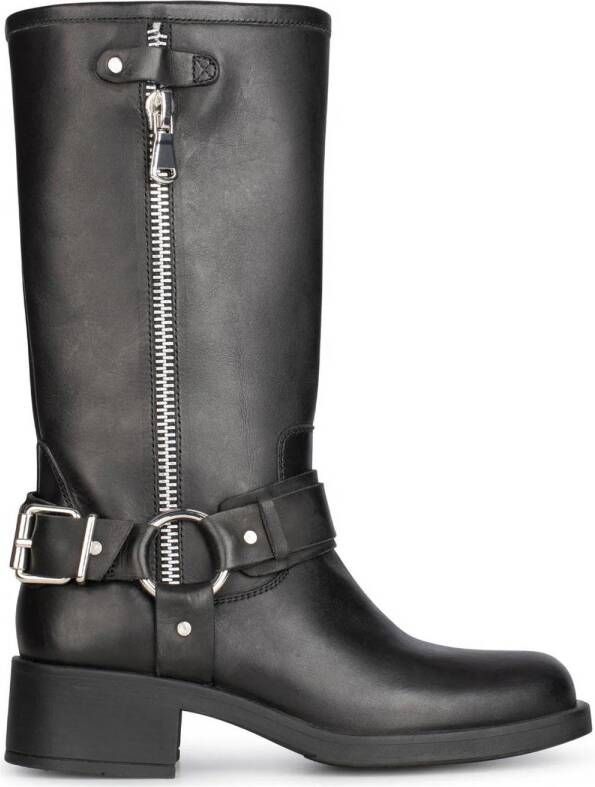 PS Poelman leren bikerboots zwart