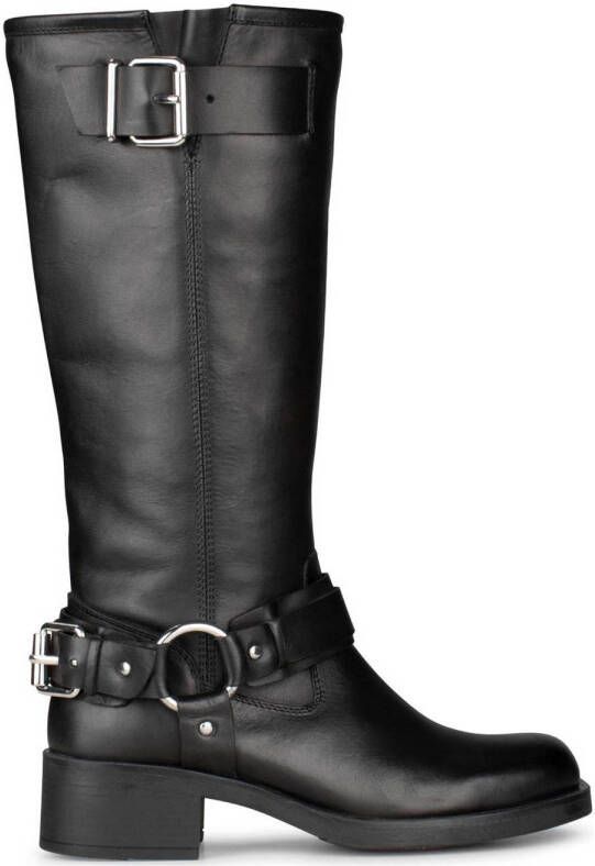 PS Poelman leren bikerboots zwart