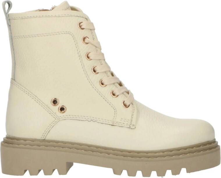 PS Poelman leren veterboots beige