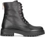 POELMAN leren veterboot zwart Leer Veterboots Dames - Thumbnail 1