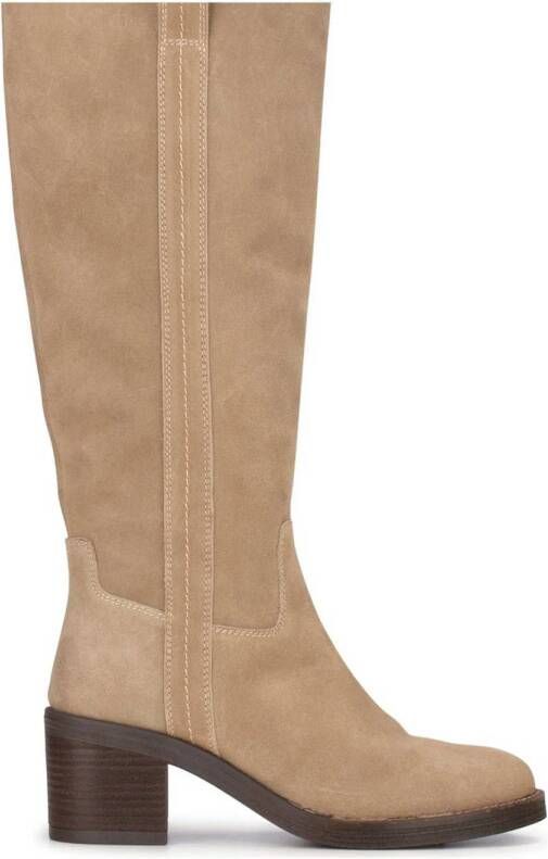 PS Poelman Lina suède hoge laarzen beige