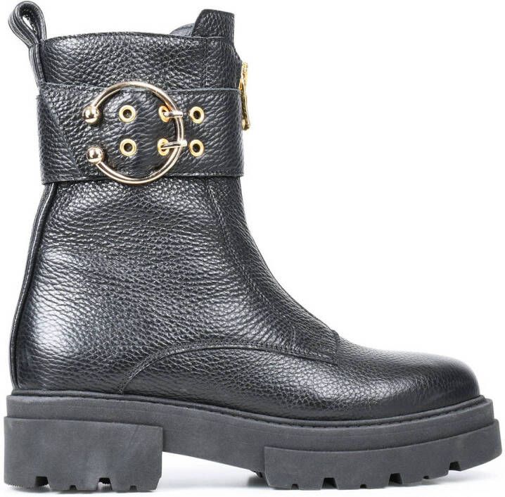 PS Poelman Loki leren bikerboots zwart