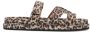 PS Poelman Mag suède slippers met panterprint beige zwart - Thumbnail 1