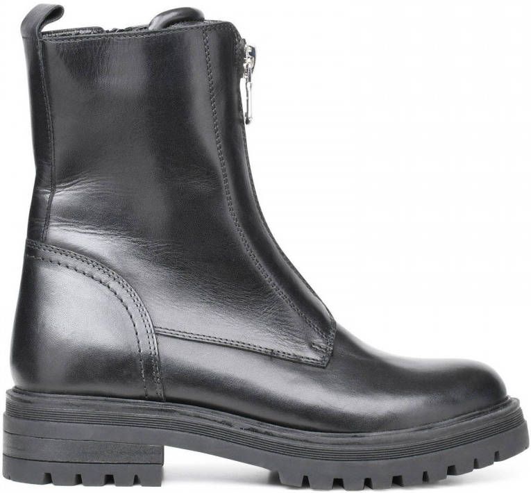 PS Poelman Mink leren bikerboots zwart - Schoenen.nl