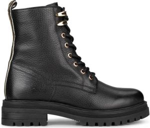 PS Poelman Mink leren veterboots zwart