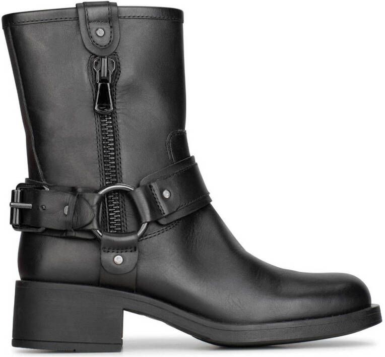 PS Poelman Modular leren bikerboots zwart