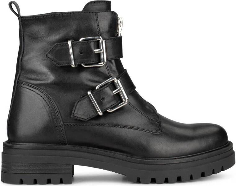 POELMAN LPMONK-69POE Zwart Leer Biker boots Dames