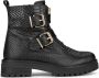 POELMAN Anaconda print leer Zwart Leer Biker boots Dames - Thumbnail 1