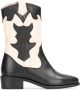 PS Poelman Nolia leren cowboylaarzen zwart beige Meisjes Leer Meerkleurig 36 - Thumbnail 1