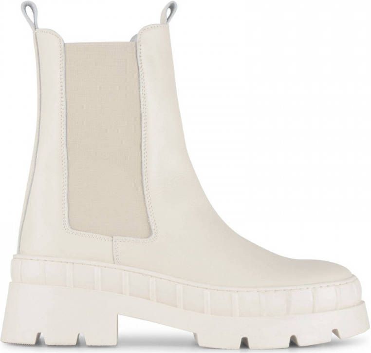 PS Poelman Nora leren chelsea boots off white