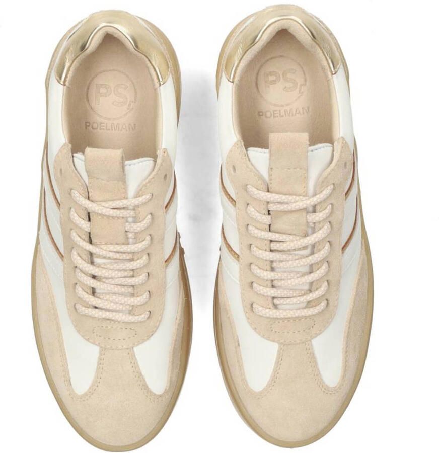 PS Poelman Sneakers laag 'ANEMONE' beige goud wit - Foto 2