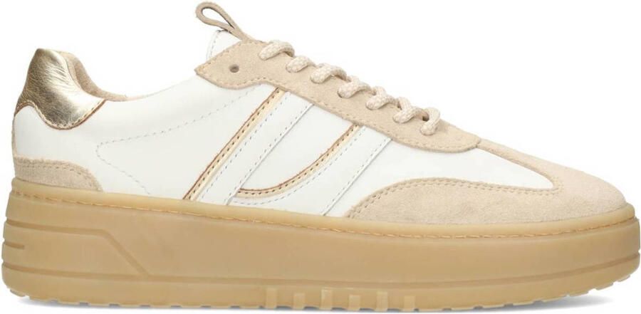 PS Poelman Sneakers laag 'ANEMONE' beige goud wit