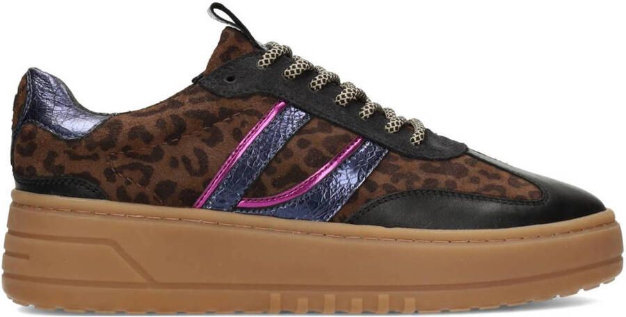 PS Poelman Anemone leren sneakers zwart panter