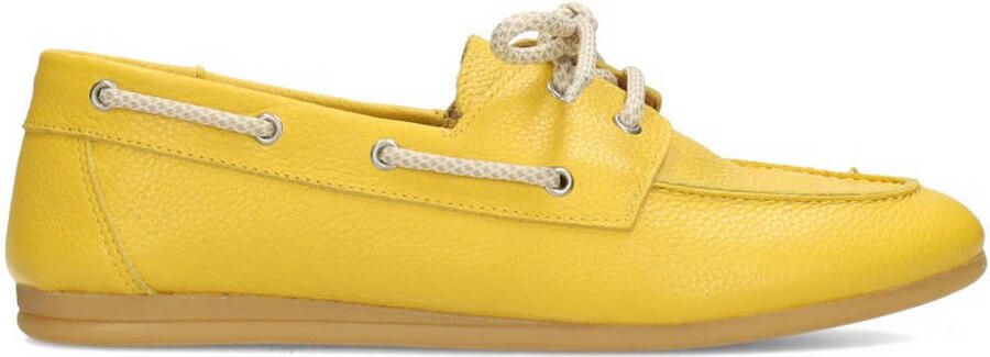 PS Poelman Callie leren bootschoenen geel