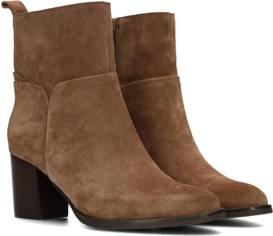 PS Poelman Fleur suède enkellaarzen cognac