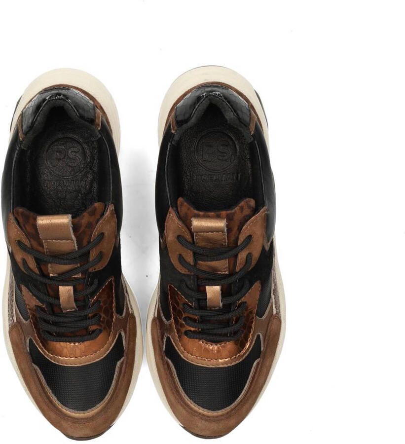 PS Poelman Iva chunky sneakers bruin zwart