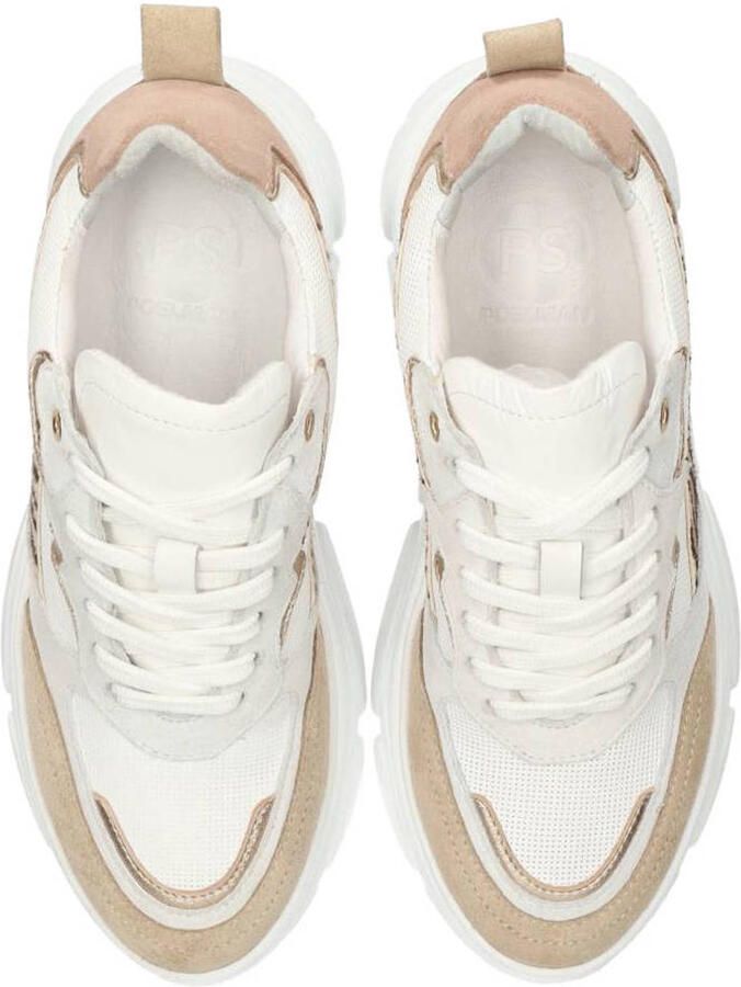 PS Poelman Jana chunky leren sneakers oudroze wit - Foto 2