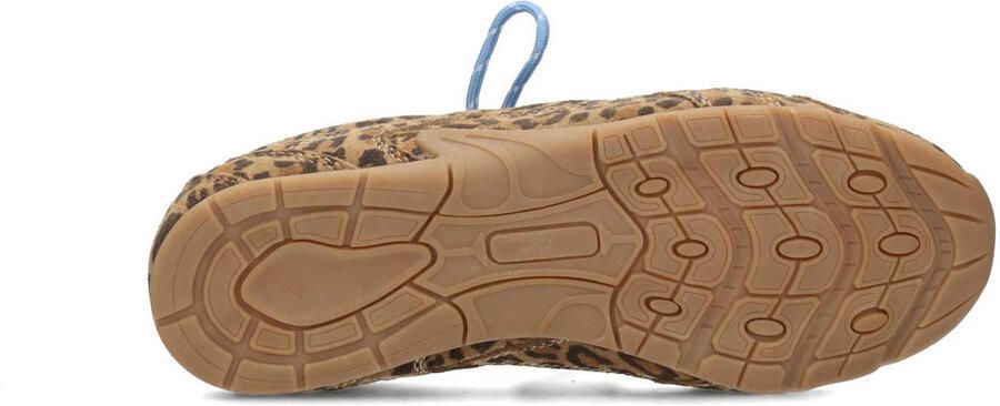 PS Poelman Jenn suède sneakers met panterprint beige bruin - Foto 3