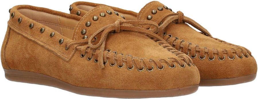 Poelman Kiya suède mocassins met studs cognac - Foto 2