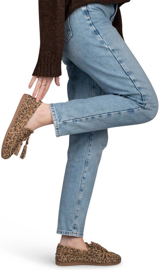 PS Poelman Lira suède bootschoenen met panterprint beige zwart