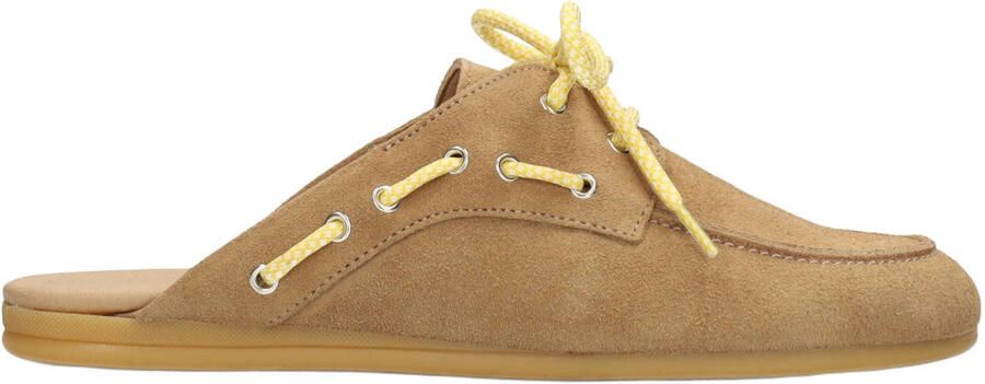 PS Poelman Loes suède clogs camel