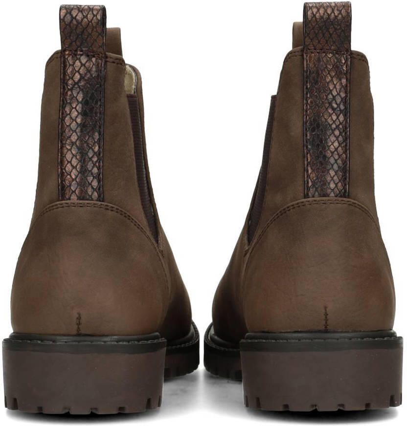 PS Poelman Raya gevoerde chelsea boots donkerbruin - Foto 2