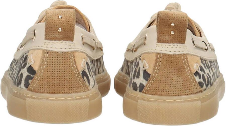 PS Poelman Silk suède bootschoenen cognac ecru panter - Foto 3