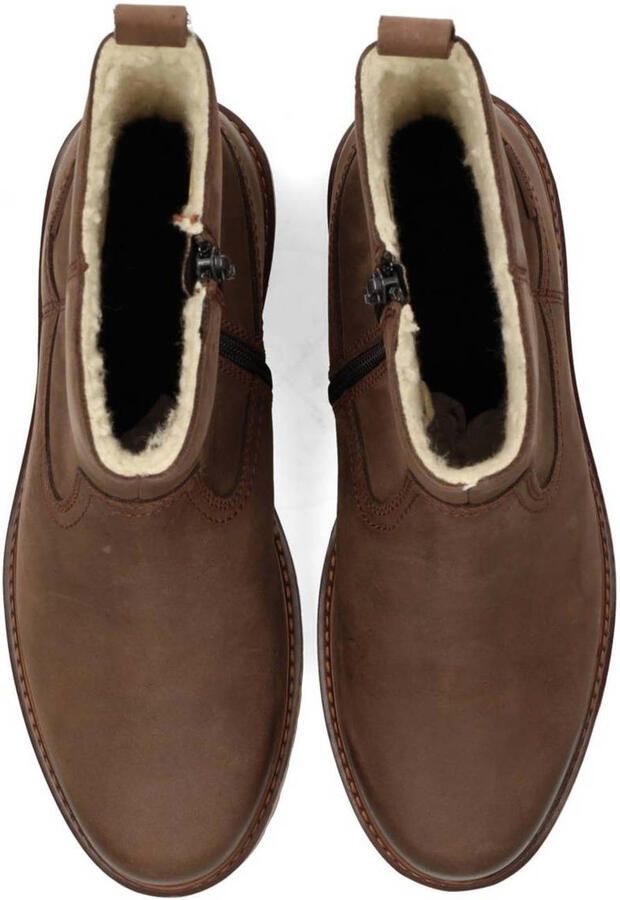 PS Poelman Toni gevoerde leren enkelboots bruin - Foto 3
