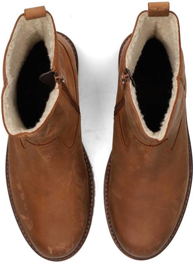 PS Poelman Toni gevoerde leren enkelboots cognac - Foto 3