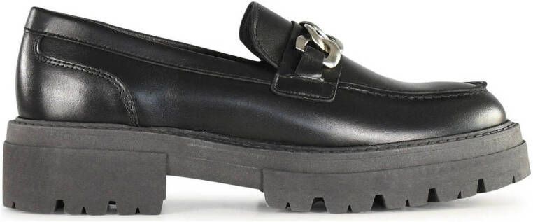 PS Poelman Rockland chunky leren loafers met ketting zwart