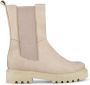 PS Poelman Saturno Dames Leren Chelsea Enkellaarzen met Elastiek en Ritssluiting Beige Taupe - Thumbnail 1