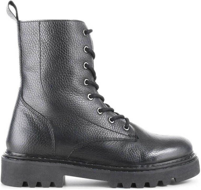 PS Poelman Saturno leren veterboots zwart