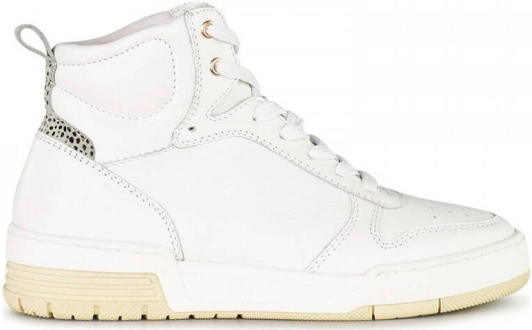 PS Poelman Teak hoge leren sneakers wit
